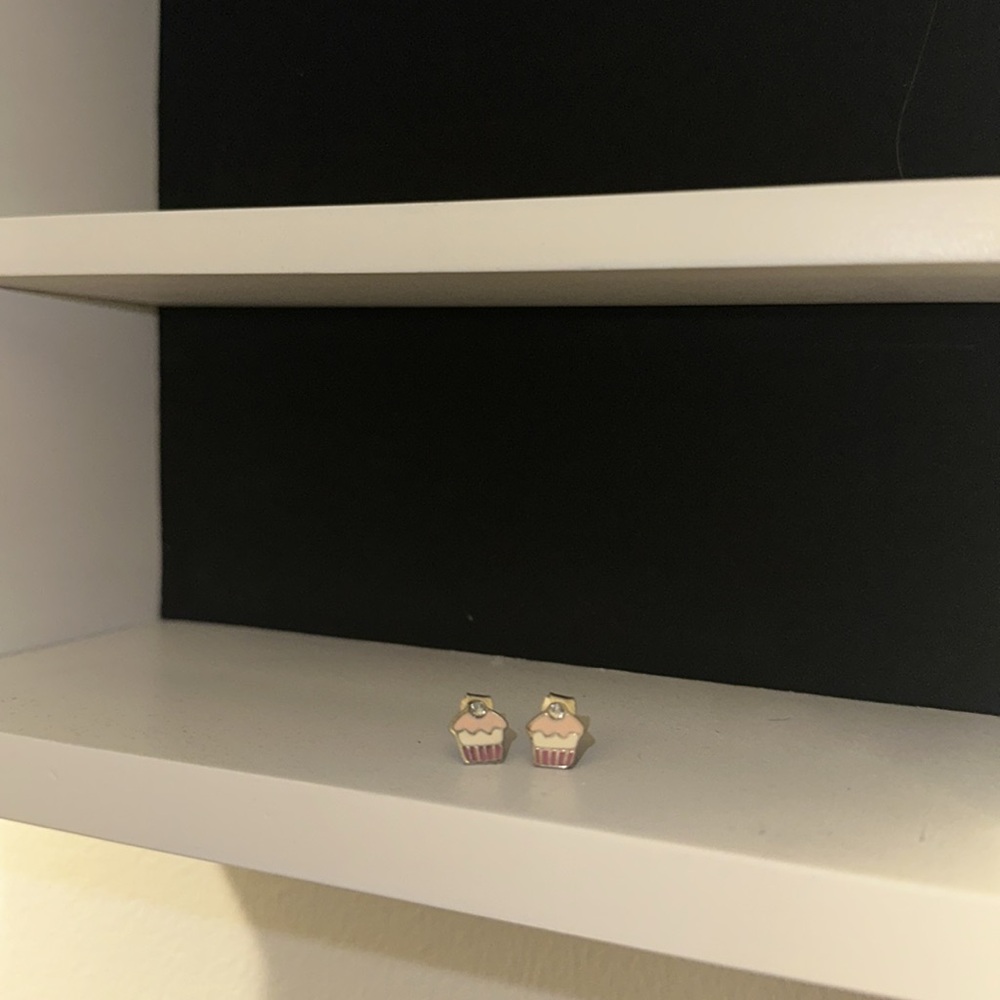 Cupcake sterling silver earrings